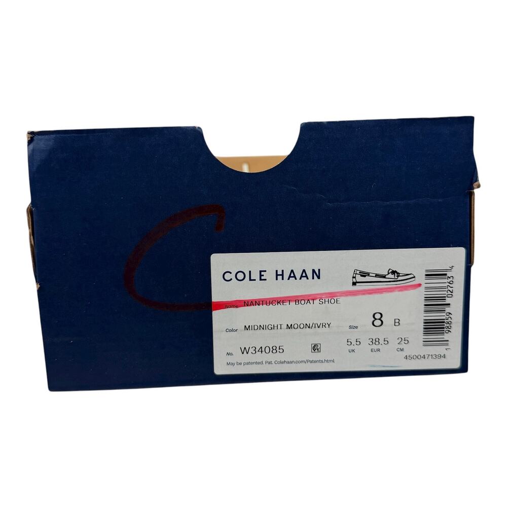 NEW Cole Haan Nantucket Canvas Suede Boat Shoes Midnight Moon Size 8B - Picture 15 of 15